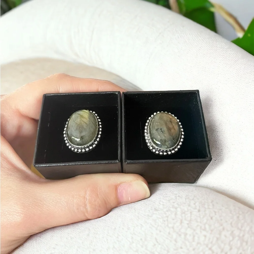 Labradorite Gemstone Cufflinks